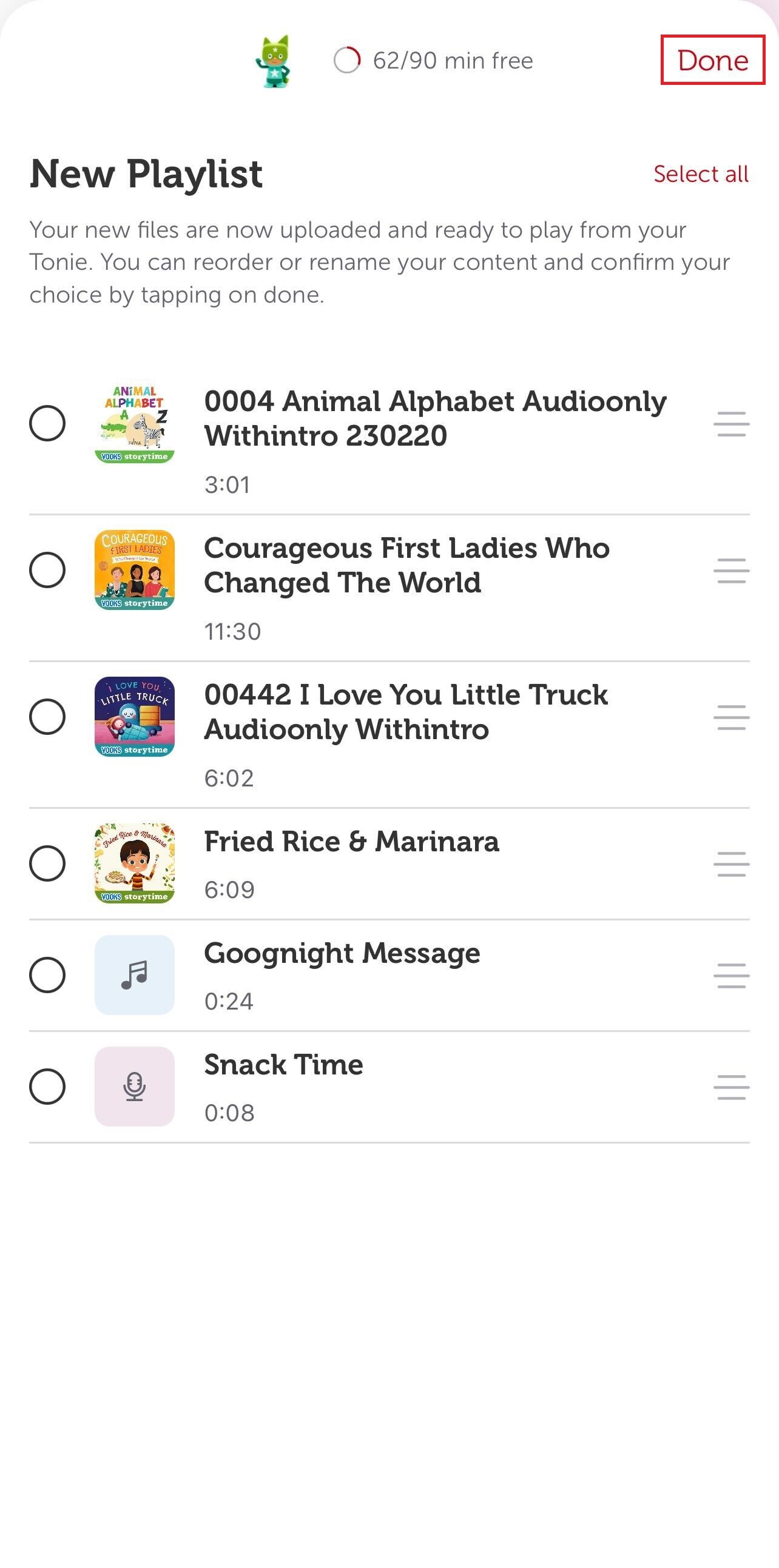 How do I assign saved recordings to a CreativeTonie? tonies® Support