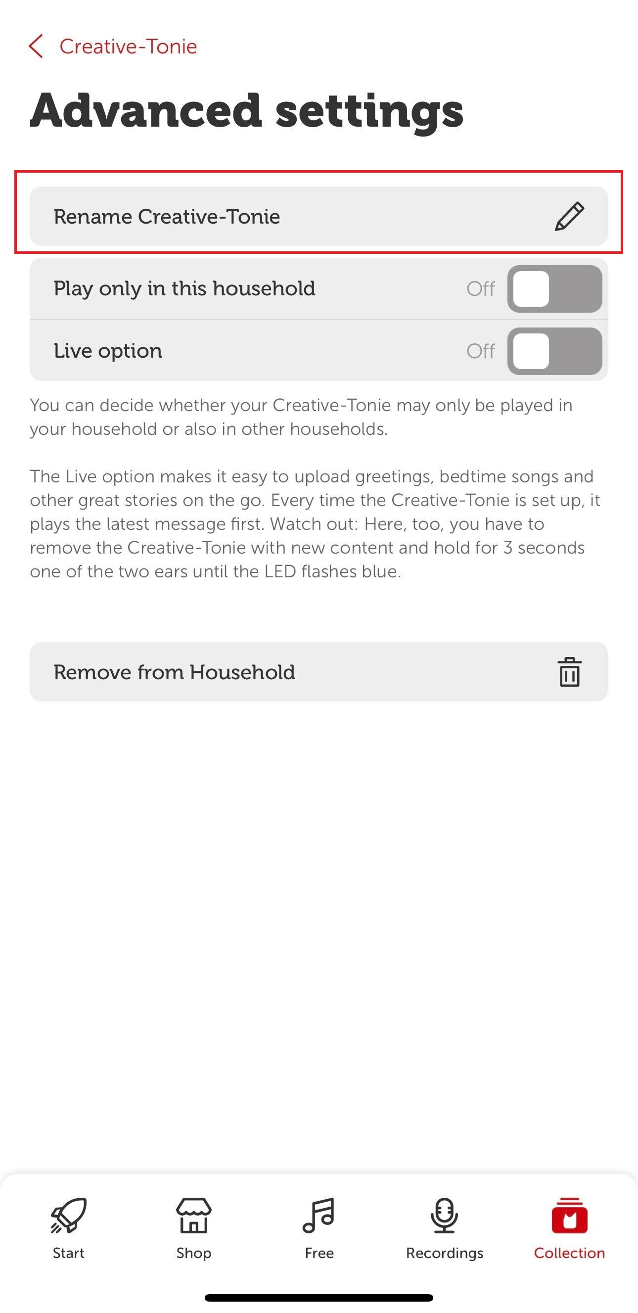 How do I rename my CreativeTonie? tonies® Support